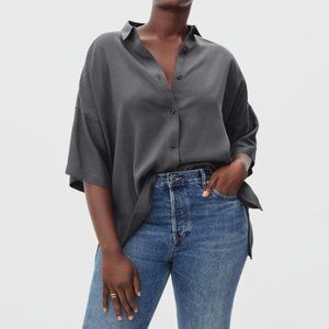 EVERLANE - The Drapey Square Shirt - Slate Grey - Size Small